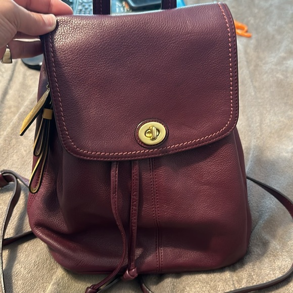 Burgundy Coach Mini Backpack - Picture 2 of 7